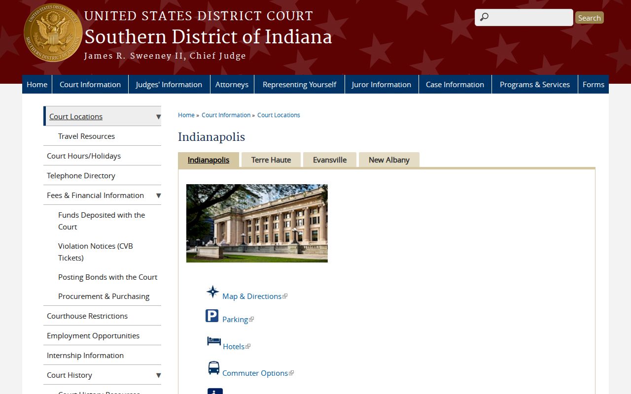 Indianapolis Division routing for federal Clifford court records