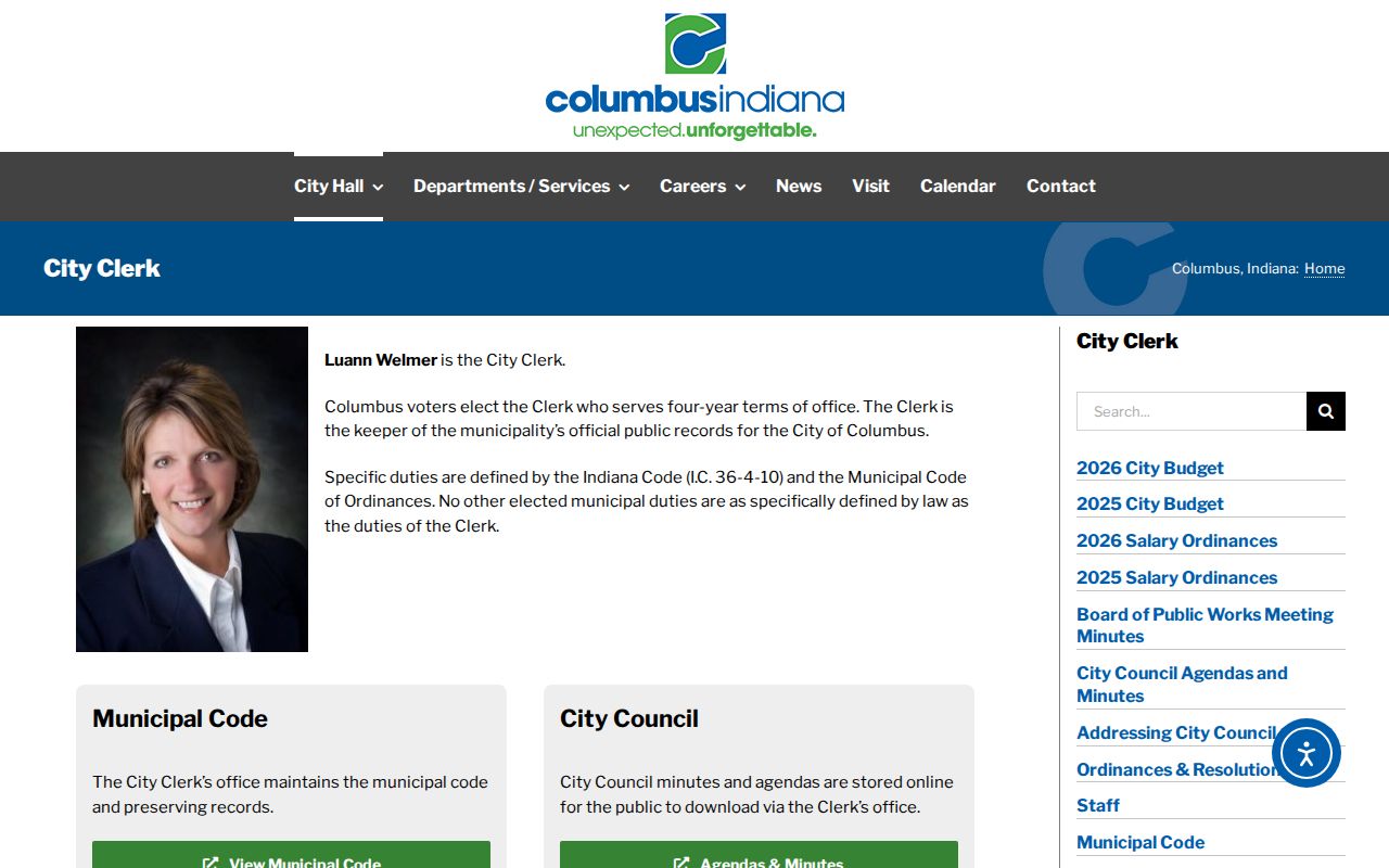 Columbus City Clerk municipal record source compared with Columbus court records