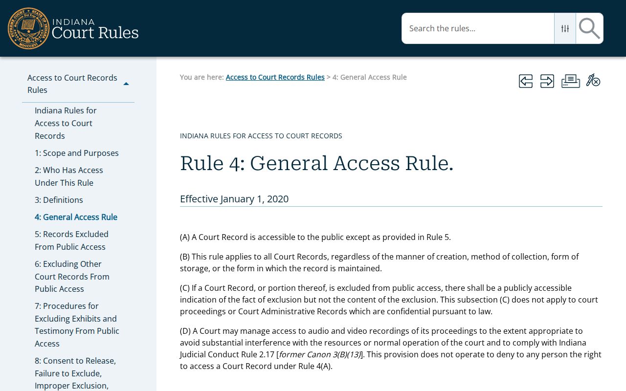 Bartholomew County criminal court docket general public access rule
