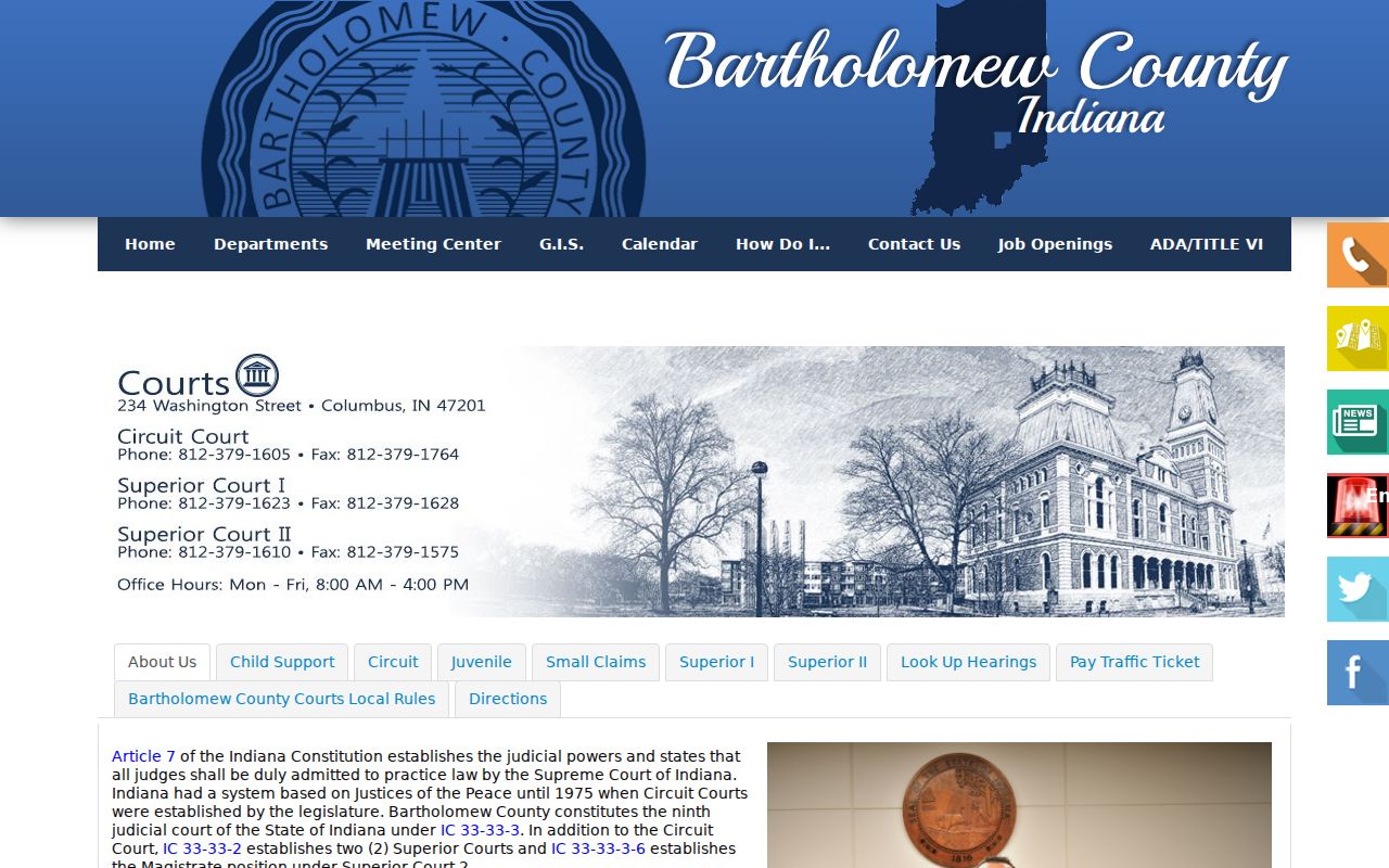 Bartholomew County court docket court directory
