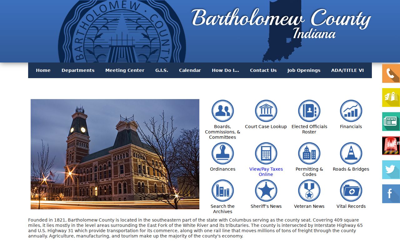 Bartholomew County court docket county government resources